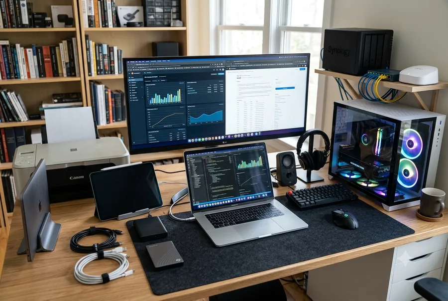Équipe professionnelle avec laptops